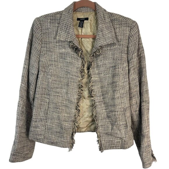 Alfani suit jacket blazer collar v neck slits on arm shoulder pads size 12 armpi - Picture 1 of 7